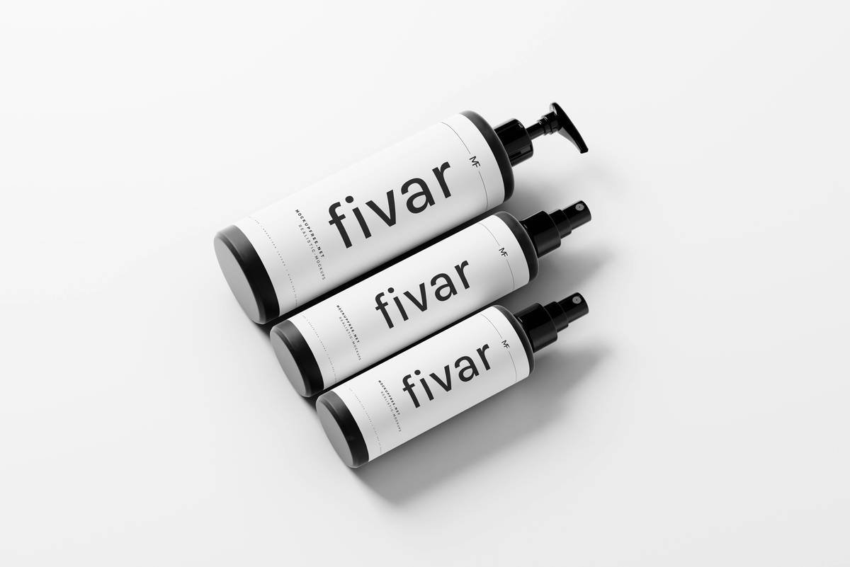 Fivar - Tri-Bottle Cosmetic Mockup Collection Download this mockup for free from Mockup Free: https://mockupfree.net